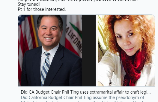 支持ACA5的华裔民主党议员曝性丑闻，盗用共和党议员相片交友，用情妇推动立法？